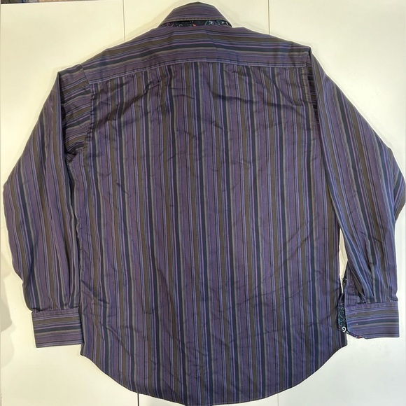 Thomas Dean TD Mens Designer Blue Striped Casusl - Picture 4 of 4